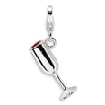 thumbnail image 1 of Sterling Silver Amore La Vita Rhod-Pl 3-D Enameled Red Wine Glass Charm (37 X 14) Made In China qcc340, 1 of 6