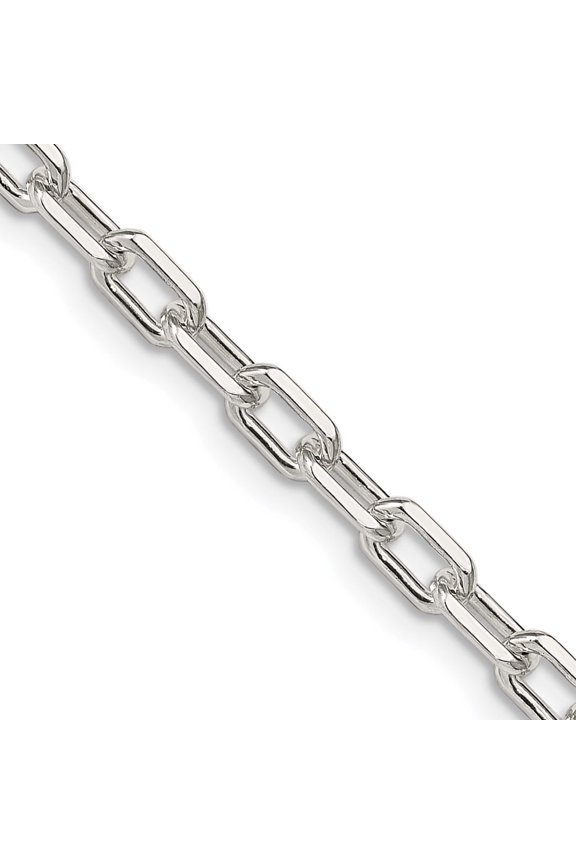 Sterling Silver Amore La Vita Rhod-Pl D-C Open Link Cable Charm Bracelet (7 X 4.3) Made In Italy qar120r-7