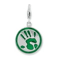 thumbnail image 1 of Sterling Silver Amore La Vita Rhodium-Pl 3-D Enameled Go Green Charm (27 X 16) Made In Thailand qcc986, 1 of 2