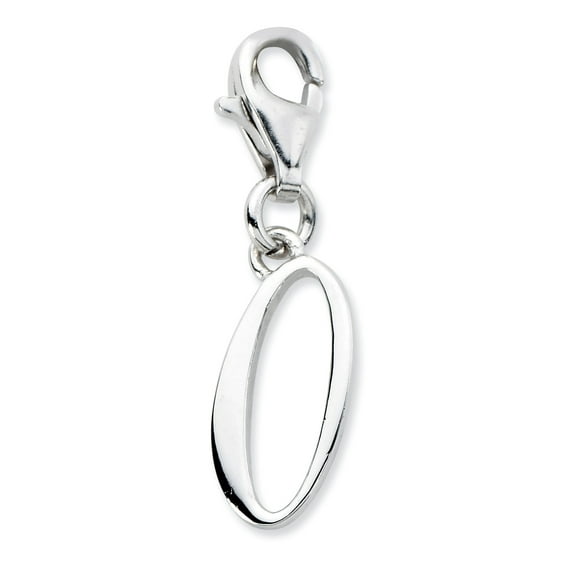 Sterling Silver Amore La Vita Rhodium-Plated Polished Number 0 Charm (0.5 X 7) Made In China qcc626n0