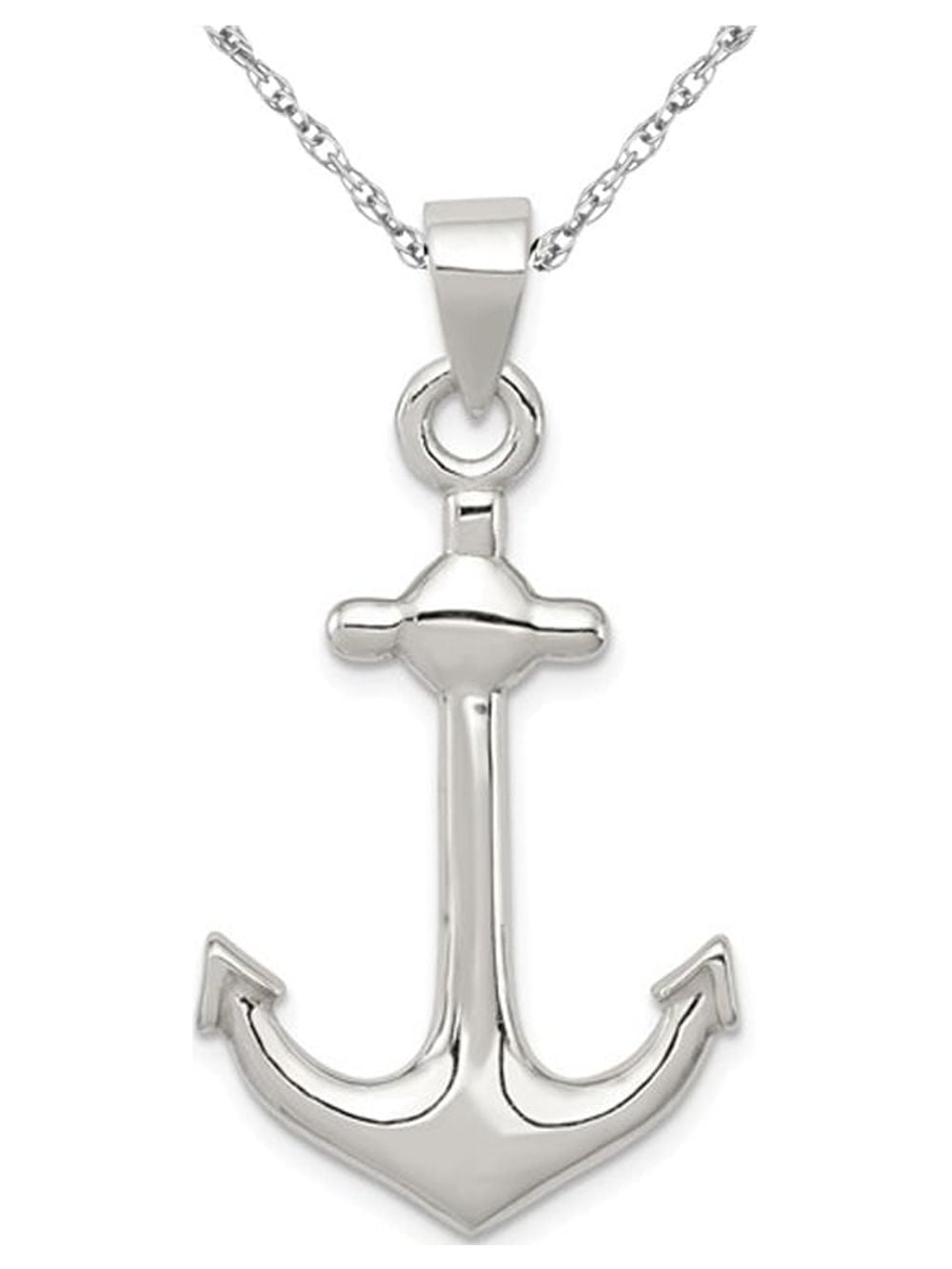 Sterling Silver Anchor Charm Pendant Necklace with Chain Walmart