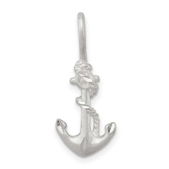925 Sterling Silver Satin Polished Nautical Ship Mariner Anchor Charm 26x11mm Wide Pendant Necklace for Women