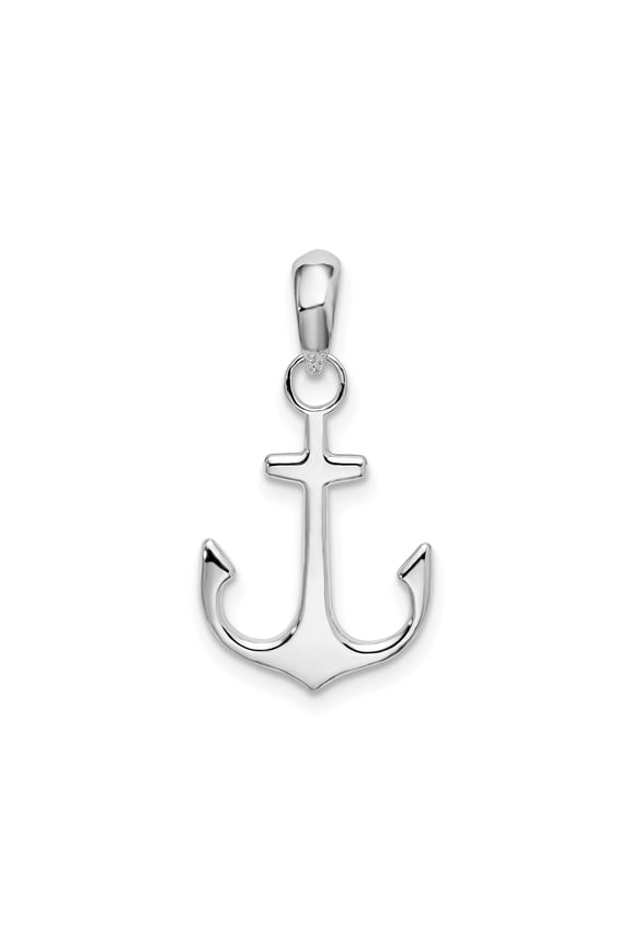 Sterling Silver Anchor Cross Pendant Necklace for Men and Women, Nautical Minimalist Religious Jewelry Symbolizing Hope Strength and Faith