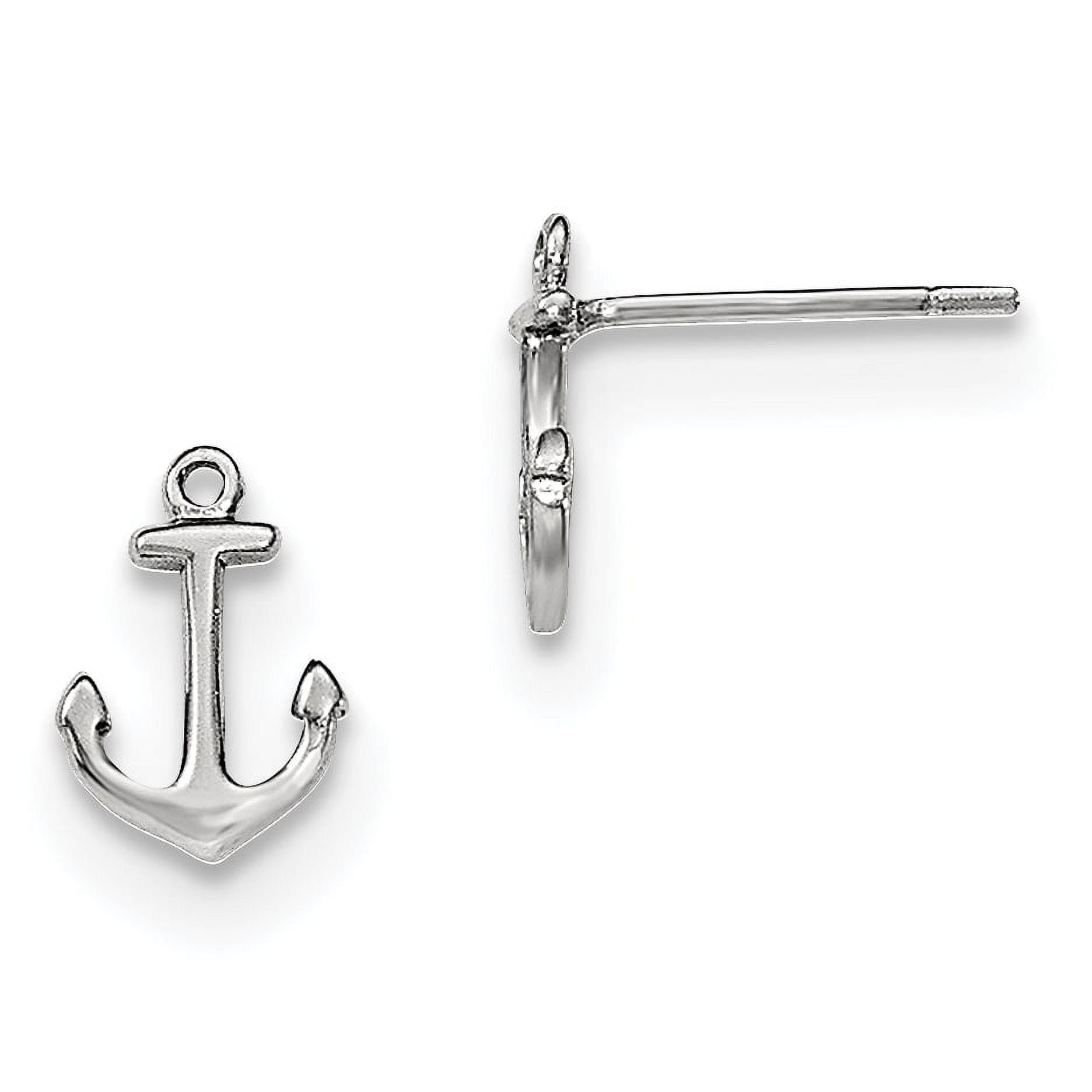 Anchor Earrings Post Stud Sterling Silver 10mm Anchor Earrings Post Stud Sterling Silver 10mm