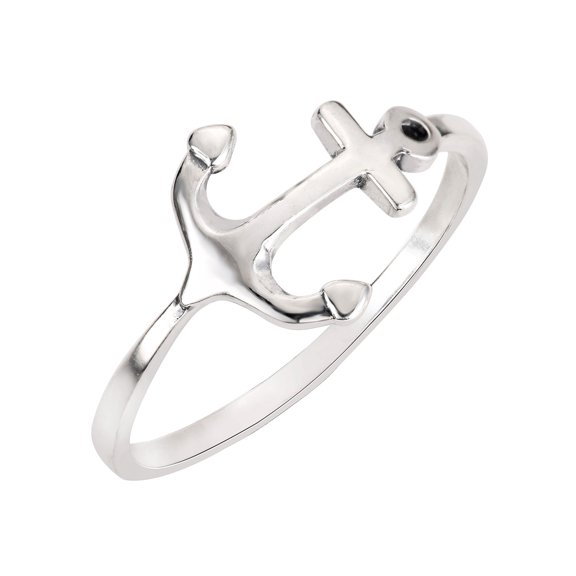 Sterling Silver Anchor Ring Size 15