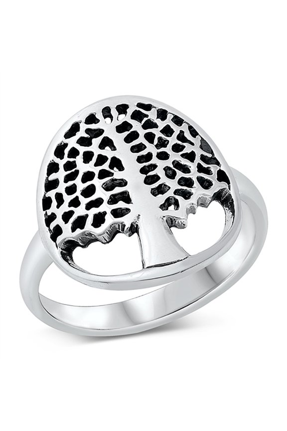 Sterling Silver Ancient Tree Statement Ring Size 6