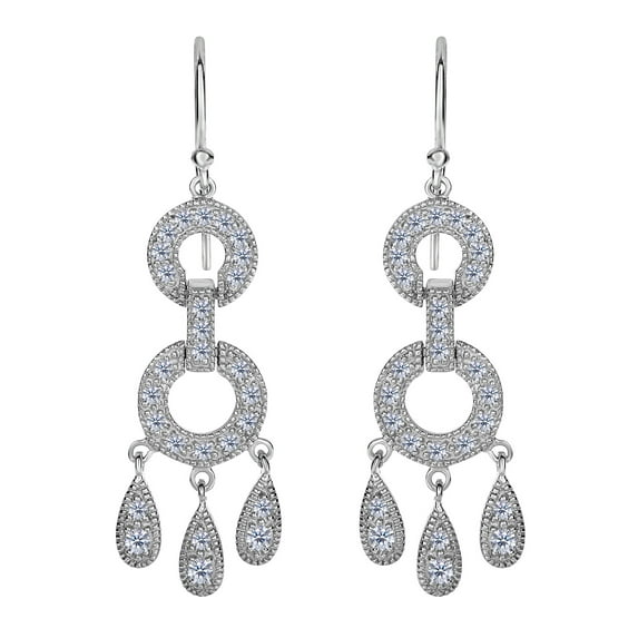 Sterling Silver And Cubic Zirconia Chandelier Drop Earrings