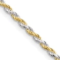 thumbnail image 1 of Sterling Silver And Vermeil 1.85mm Diamond-Cut Rope Chain (24 X 1.85) Made In Italy qdcy040-24, 1 of 5