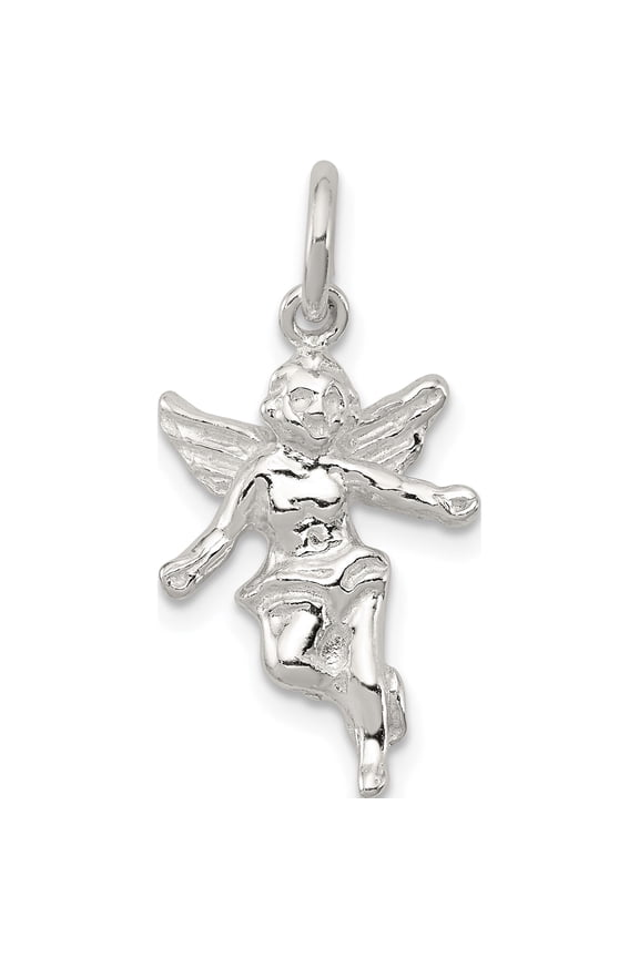 Sterling Silver Angel Charm Solid Casted Polished Ethereal Sleek Inspired A classic choice for celebrating love and achievement