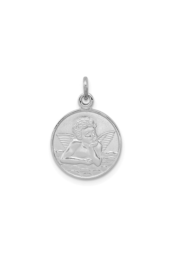 Sterling Silver Angel Pendant Necklace for Women, Cherub Medallion with Cloud Design, Christian Religious Jewelry Symbolizing Protection, Faith, and Spiritual Guidance