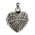 thumbnail image 1 of Sterling Silver "Angel Wing" Antiqued Cremation Picture Locket - over 3/4 in X over 3/4 in, 1 of 1