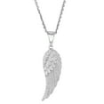 thumbnail image 1 of Sterling Silver Angel Wing Pendant Necklace, 18", 1 of 5