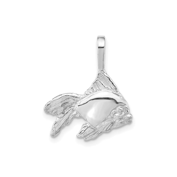 Sterling Silver Angelfish Pendant Necklace for Women or Unisex, 3D Marine Life Charm with Ocean Design, Tranquil Coastal Style, Aquatic Nature Theme Jewelry