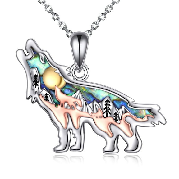 Sterling Silver Animals Pendant Necklace with Abalone Shell Inlay, Nature - Inspired Animal Jewelry for Women