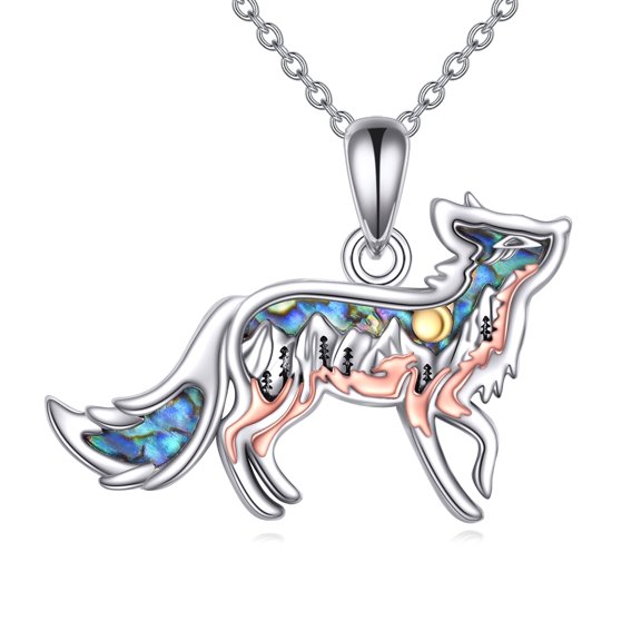 Sterling Silver Animals Pendant Necklace with Abalone Shell Inlay, Nature - Inspired Animal Jewelry for Women
