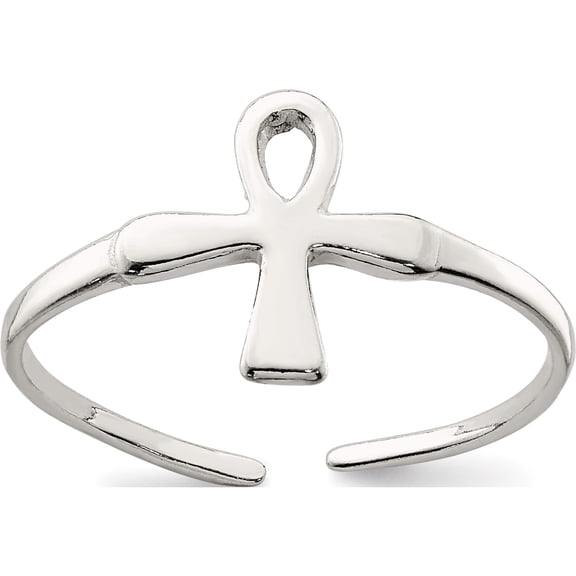 Jewelry by Sweet Pea Sterling Silver Ankh (Egyptian Cross) Toe Ring