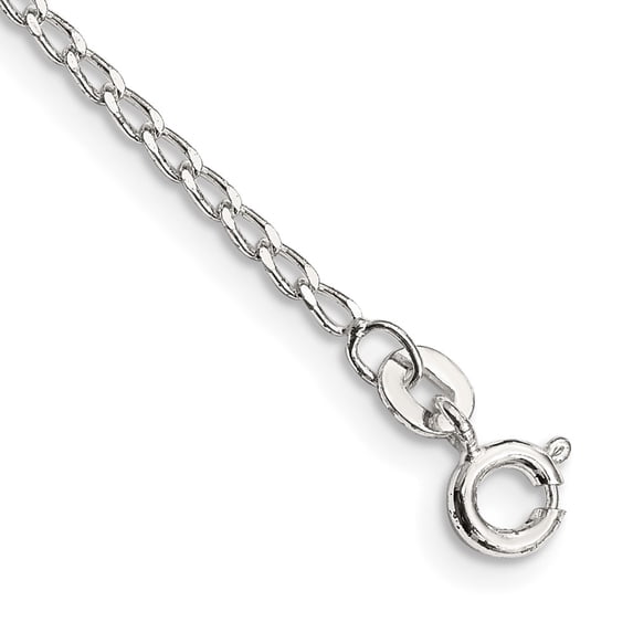 Sterling Silver Anklet 10 inch 1.5 mm Open Elongated Link Chain