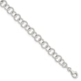 thumbnail image 1 of Sterling Silver Anklet 10 inch 8 mm 10inch Polished Fancy Link, 1 of 5