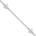 thumbnail image 1 of Sterling Silver Anklet 9 inch 1.5 mm Polished Butterfly 9in Plus 1in Ext, 1 of 7