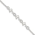 thumbnail image 1 of Sterling Silver Anklet 9 inch mm 3 Dolphins, 1 of 6