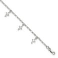 thumbnail image 1 of Sterling Silver Anklet 9 inch mm in Cross, 1 of 6