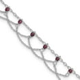 thumbnail image 1 of Sterling Silver Anklet Rhodolite 10 inch mm Garnet, 1 of 8