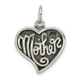thumbnail image 1 of Sterling Silver Antique Mother Heart Charm - 2.7 Grams - Measures 23x19mm Wide, 1 of 2