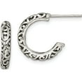 thumbnail image 1 of Sterling Silver Antique Post Hoop Earrings (16 X 16) Made In India qe8597, 1 of 5