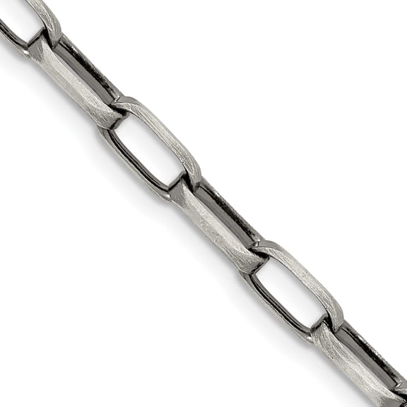 Jewelry by Sweet Pea Sterling Silver Antiqued 4.8mm Elongated Open Link Chain
