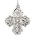 thumbnail image 1 of Sterling Silver Antiqued 4-Way Medal (35 X 25) Made In United States qc3469, 1 of 5