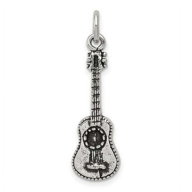 Sterling Silver Antiqued Acoustic Guitar Charm Walmart