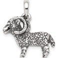 thumbnail image 1 of Sterling Silver Antiqued Aries Pendant (17 X 19) Made In India qc6498, 1 of 5