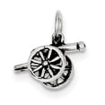 thumbnail image 1 of 925 Sterling Silver Solid Oxidized Cannon Charm 12x15mm Wide Pendant Necklace for Women - 1.8 Grams, 1 of 2