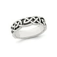 thumbnail image 1 of Gem & Harmony Sterling Silver Antiqued Celtic Knot Band Ring for Men, 1 of 5