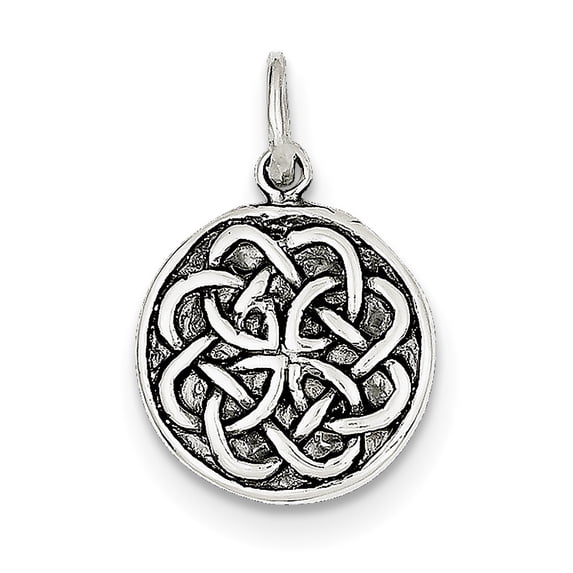 Sterling Silver Antiqued Celtic Knot Charm (25 X 16) Made In India qc4715