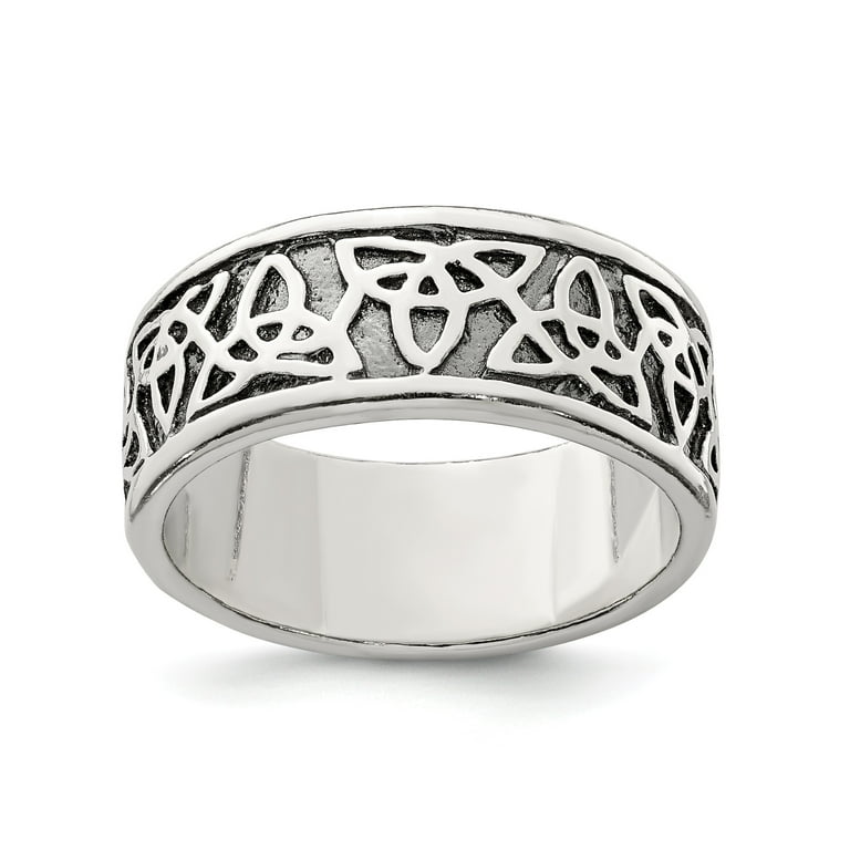 Celtic Knot Band Ring Sterling Silver Antiqued - Size 10 Celtic Knot Band Ring Sterling Silver Antiqued - Size 10