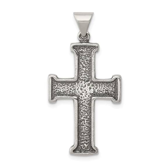 Sterling Silver Antiqued Cross Pendant Charm