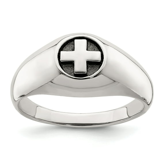 Sterling Silver Antiqued Cross Ring QR6848