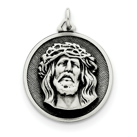 Sterling Silver Antiqued Ecce Homo Medal