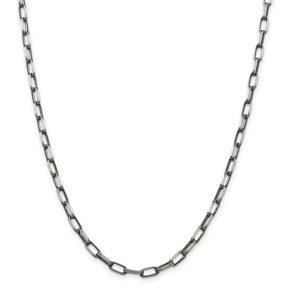 Sterling Silver Antiqued Fancy Link Necklace