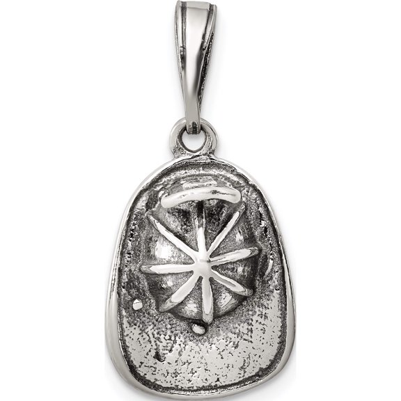 925 Sterling Silver Antiqued Fireman's Helmet (13x19mm) Pendant / Charm