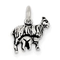 thumbnail image 1 of 925 Sterling Silver Solid Oxidized Goat Charm 14x15mm Wide Pendant Necklace for Women - 1.0 Grams, 1 of 3