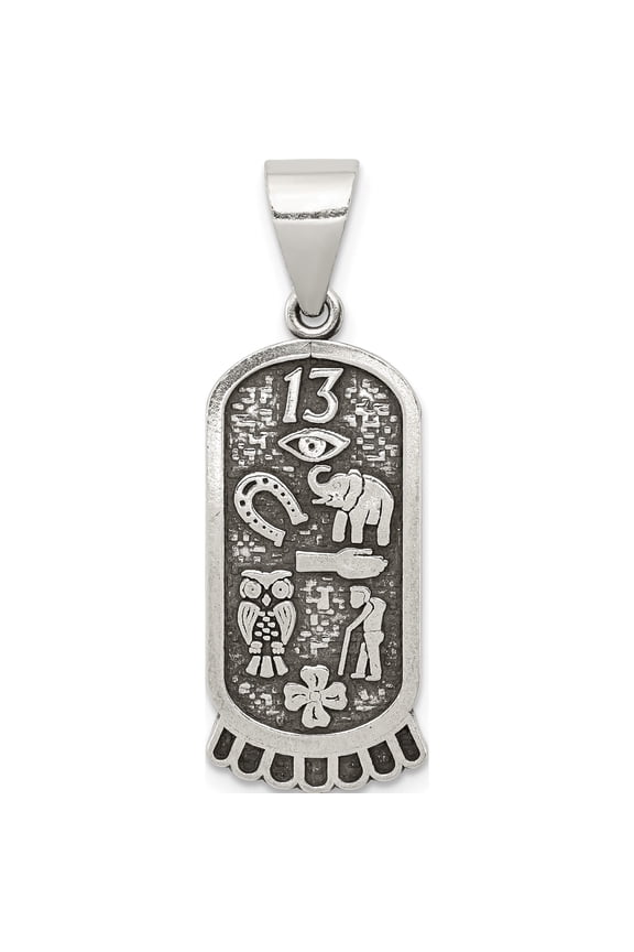 Sterling Silver Antiqued Good Luck Icon Pendant Solid Casted Polished Breathtaking Flawless Classic Celebrate milestones with style and brilliance
