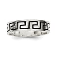 thumbnail image 1 of 925 Sterling Silver Solid Artisan Oxidized Antiqued Greek Key Ring Size 7.00 -  Jewelry Gift for Mom, 1 of 2