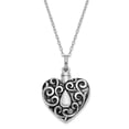 thumbnail image 1 of Sterling Silver Antiqued Grieving Heart Ash Holder 18in. Necklace and Pendant, 1 of 7