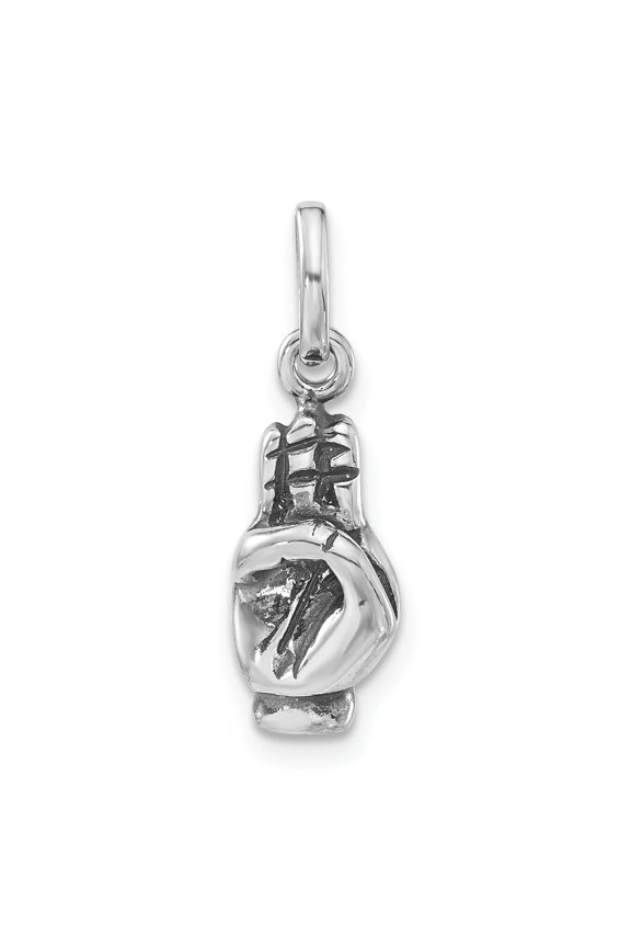 Sterling Silver Antiqued Hand Symbol Charm