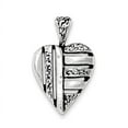 thumbnail image 1 of Finest Gold Sterling Silver Polished & Antiqued Heart Chain Slide Pendant, 1 of 2
