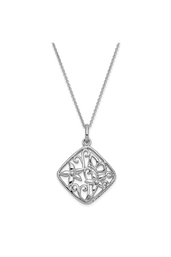 Sterling Silver Antiqued I Appreciate You Mom 18in Necklace and Pendant