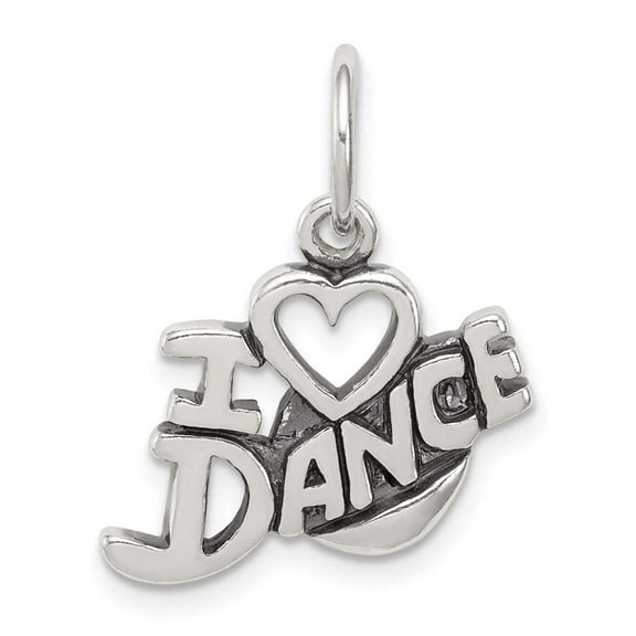 FJC Finejewelers Sterling Silver Antiqued I Love Dance Charm