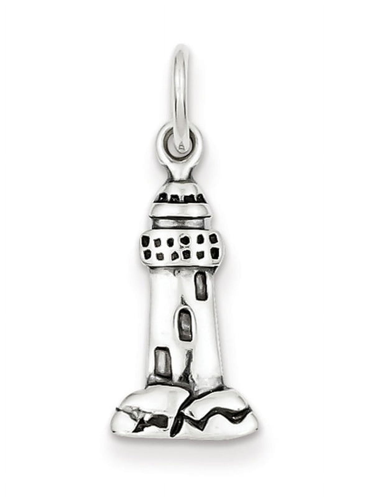 Sterling Silver Antiqued Lighthouse Charm QC4930